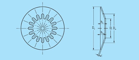 Diagram of a slotted disc spring